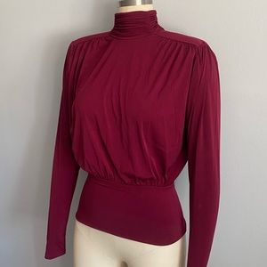 NEVER WORN Burgundy ZARA Professional Long Sleeve Blouse Top, Size XS